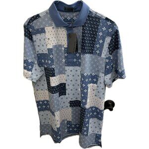G/Fore Golf Polo Shirt Mens Xl All Over Print Blue New